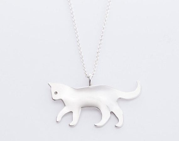 sterling zilveren sieraden kat hanger charme ketting voor vrouwen door BeehiveHandmadeLLC