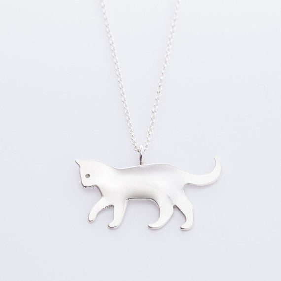 sterling zilveren sieraden kat hanger charme ketting voor vrouwen door BeehiveHandmadeLLC