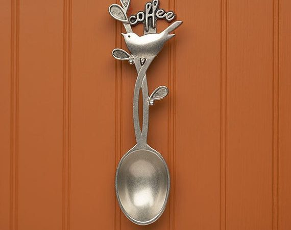 bijenkorf vogel koffielepel, handgemaakte tinnen koffielepel, metalen eetlepel koffieschep, huwelijksgeschenk door BeehiveHandmadeLLC