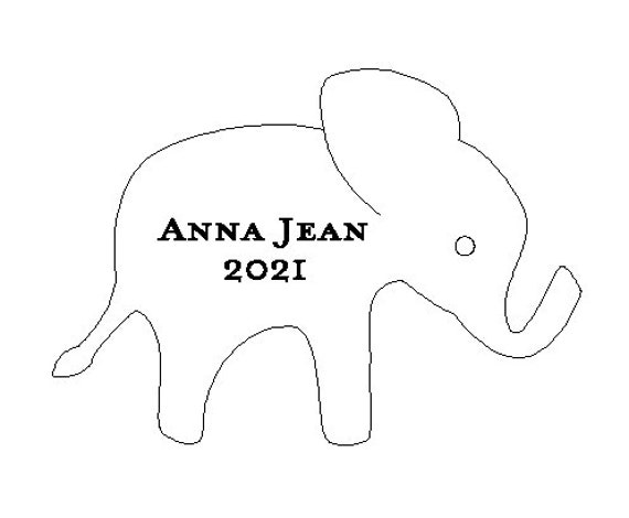 Gereserveerd voor Lydia Anna Jean 2021 olifant ornament door BeehiveHandmadeLLC
